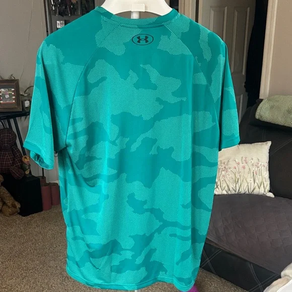 Under Armour Men's Teal Shirt Size L - Picture 4 of 5
